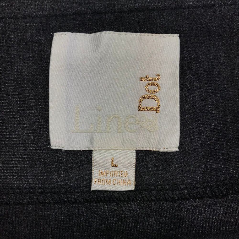 Line & Dot Stretch Pencil Mini Skirt Charcoal Gray Large - Picture 4 of 5